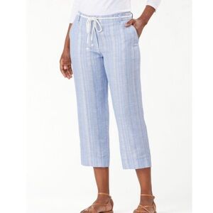 Tommy Bahama Sky Blue Striped Cropped Pants